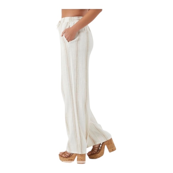 Linen Rayon Highwaist wide Leg  Pants by Forever 21 size Small Beige & C… - Picture 4 of 11